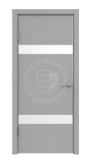 Межкомнатная дверь ALUM 6 (Бетон светлый, Зеркало матовое)